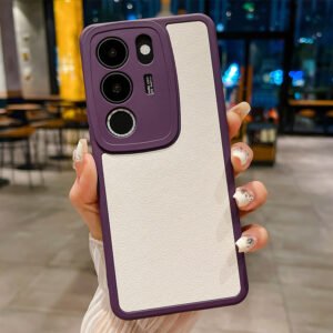 Lambskin purple shell + white leather