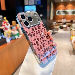 Electroplated glass [leopard print hello kitty] silver
