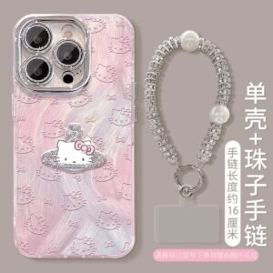 Fine hole feather yarn [three-dimensional cat diamond doll] bracelet
