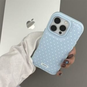 Skin texture air cushion-blue-w145 white polka dot label