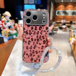 Electroplated glass [leopard print hello kitty] silver + bracelet