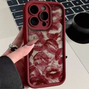 Emery-wine red-Full Screen Red Lip Print adj