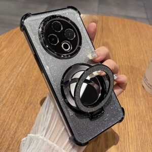 [black] four corners anti-fall + lens film + glitter paper + glitter mirror holder