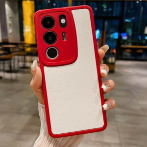 Lambskin red shell + white leather
