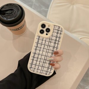 Milk white plaid flannel