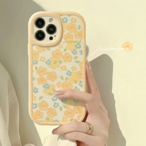 Milk White Yellow Blue Floral